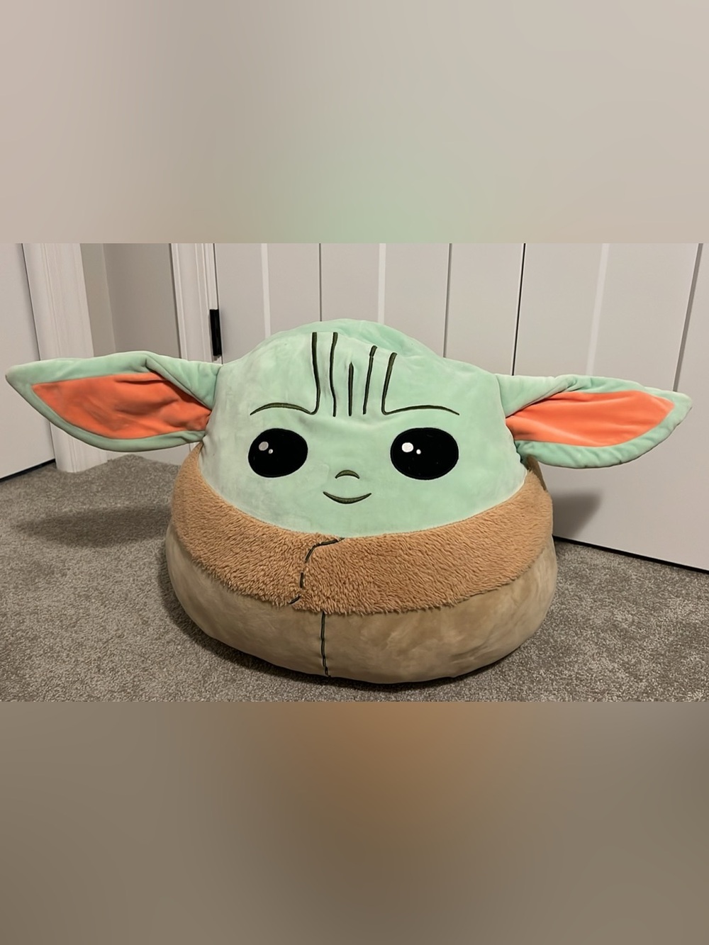 Plush Baby Yoda Style Large Squishmallow- Mint Green & Tan
